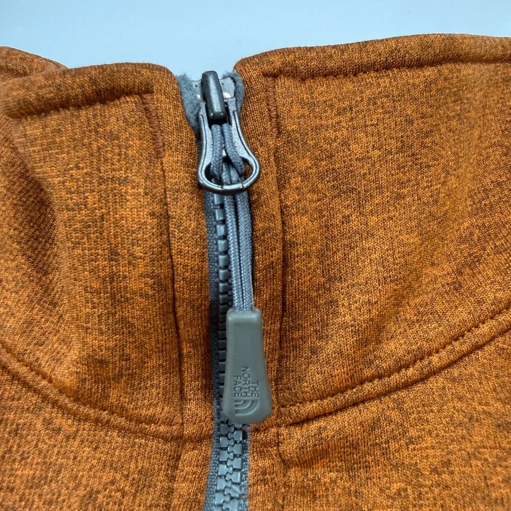 NORTH FACE 1/4 Zip Pullover‎ Smooth Face Fleece Sweatshirt Mens Small Orange